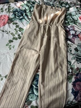 CI Sono Striped Spaghetti Strap Romper Jumpsuit Size XL